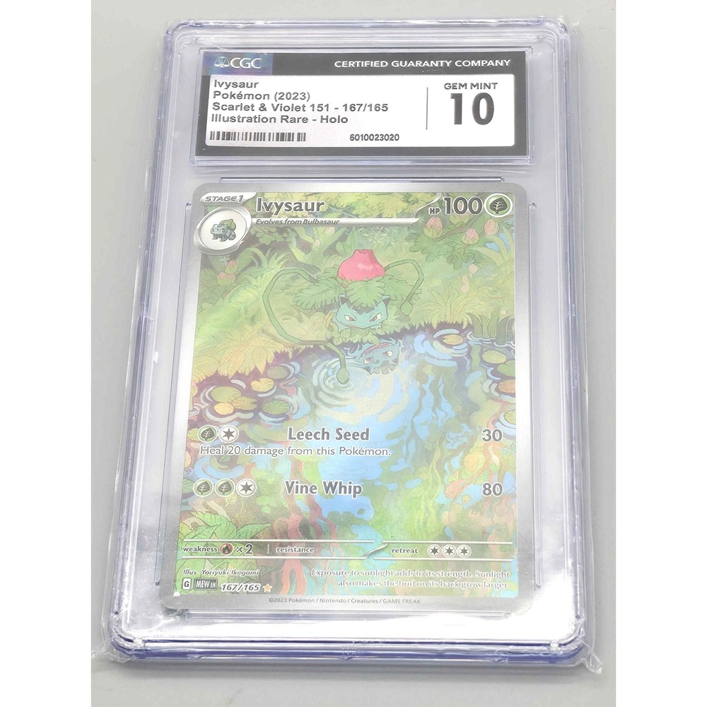 Pokémon Ivysaur Scarlet&Violet 151 Illustration Rare Holo CGC Mint 10(GNP020067)